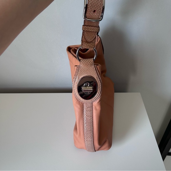 Coach Penelope Shoulder Hobo Bag in a Peach Coral Leather - Picture 5 of 13